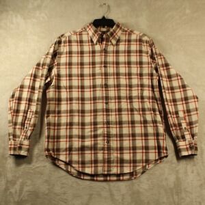 St. Johns Bay Mens Button Down Long Sleeve Shirt Plaid Flannel Size M